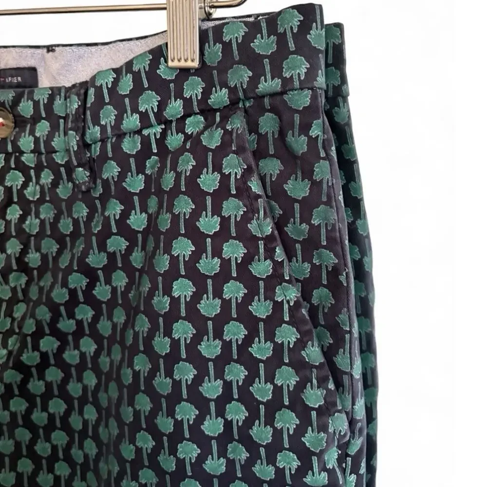 Tommy Hilfiger Flex PGA Golf Shorts Mens 31 Navy Palm Tree Print Performance